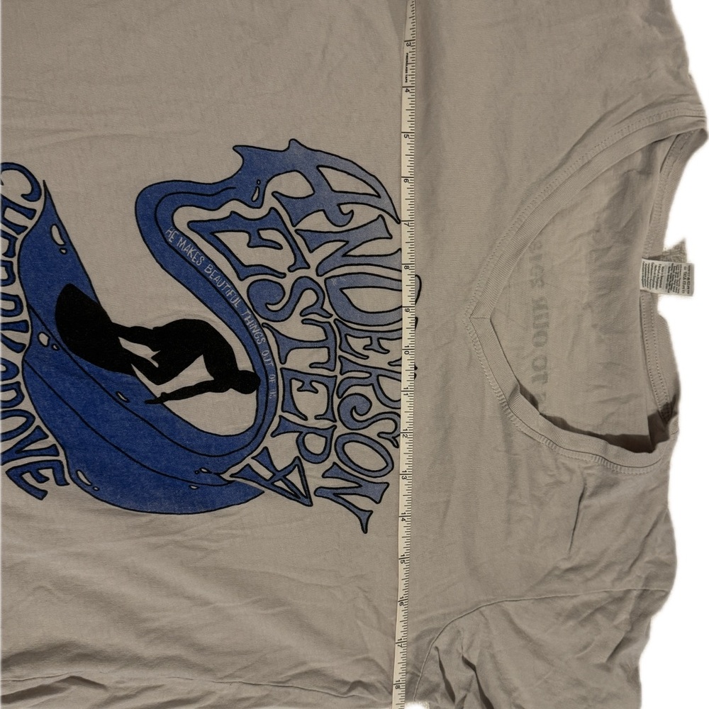 Anderson Estep Cherry Grove Surfing Championship Light Gray V-Neck Tee SZ Large - Picture 3 of 5